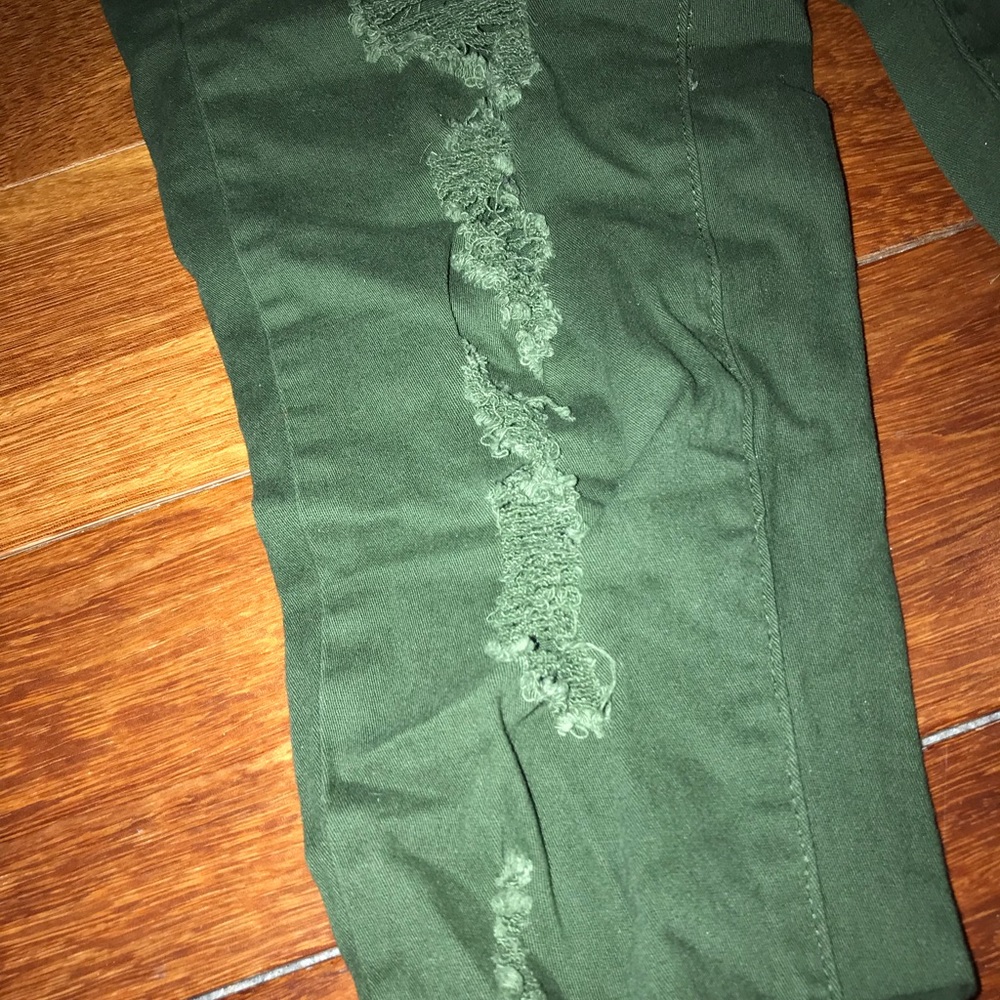 Green Ripped Pants - Picture 3 of 8